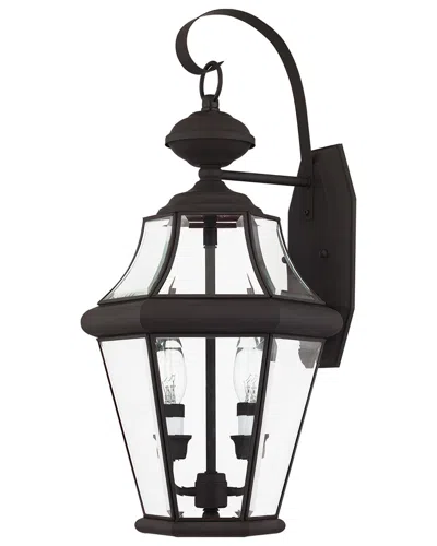 Livex Lighting Georgetown 2-light Bronze Outdoor Wall Lantern In Animal Print