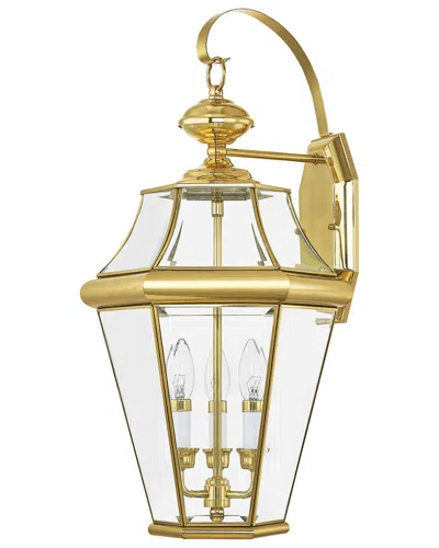 LIVEX LIGHTING LIVEX LIGHTING GEORGETOWN 3-LIGHT PB OUTDOOR WALL LANTERN