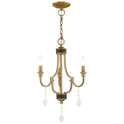 Livex Lighting Glendale 3 Light Antique Brass Mini Chandelier