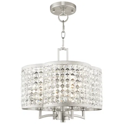 Livex Lighting Grammercy 4 Light Brushed Nickel Convertible Mini Chandelier/ceiling Mount