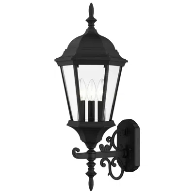 Livex Lighting Hamilton 3 Light Textured Black Outdoor Wall Lantern