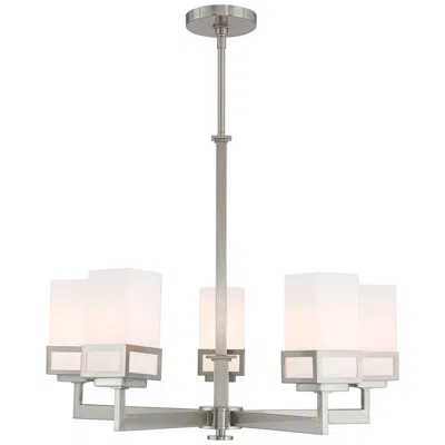 Livex Lighting Harding 25" Wide Opal Glass 5-light Chandelier