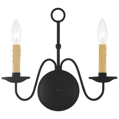 Livex Lighting Heritage 12 1/4" High Black 2-light Wall Sconce