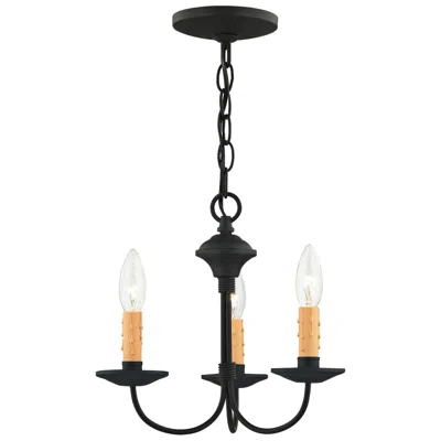 Livex Lighting Heritage 13-in 3-light Black Candle Chandelier