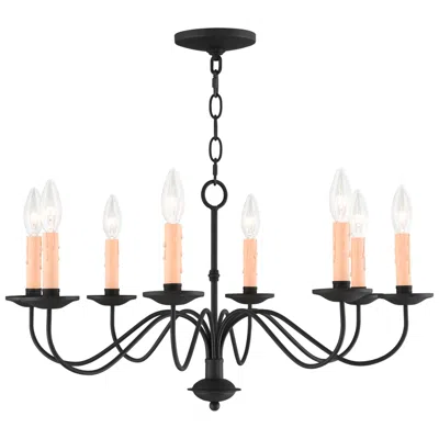Livex Lighting Heritage 25-in 8-light Black Candle Chandelier