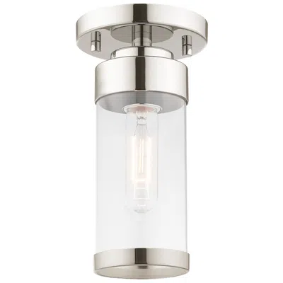 Livex Lighting Hillcrest 1 Light Polished Chrome Ceiling Mount
