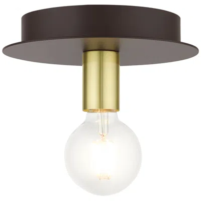 Livex Lighting Hillview 1 Light Bronze Flush Mount