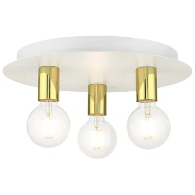 Livex Lighting Hillview 3 Light White Flush Mount
