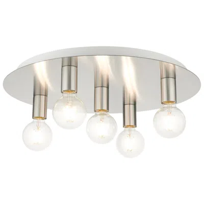 Livex Lighting Hillview 5 Light Brushed Nickel Flush Mount