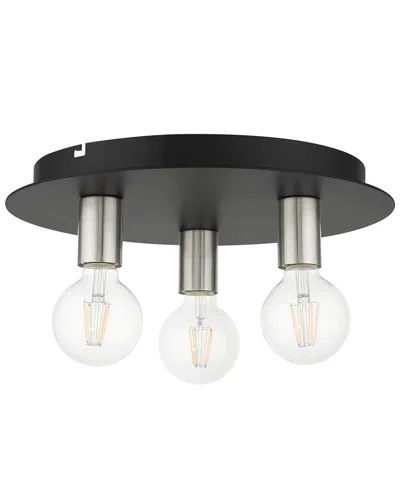 Livex Lighting Hillview Black 3 Light-flush Mount