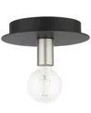 Livex Lighting Hillview Black-flush Mount In Black