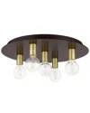 Livex Lighting Hillview Bronze 5 Light-flush Mount In Bronze