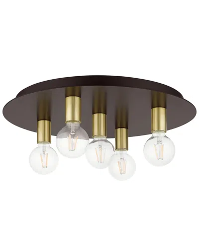 Livex Lighting Hillview Bronze 5 Light-flush Mount