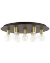 Livex Lighting Hillview Bronze 7 Light-flush Mount In Bronze