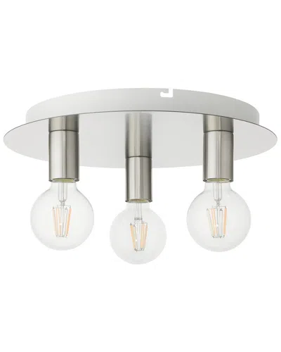 Livex Lighting Hillview Nickel 3 Light-flush Mount