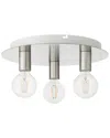 Livex Lighting Hillview Nickel 3 Light-flush Mount In Nickel
