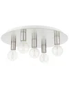 Livex Lighting Hillview Nickel 5 Light-flush Mount In Nickel
