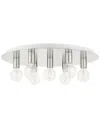Livex Lighting Hillview Nickel 7 Light-flush Mount In Nickel