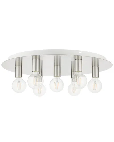 Livex Lighting Hillview Nickel 7 Light-flush Mount