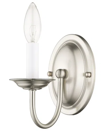 Livex Lighting Home Basics 1-light Brushed Nickel Wall Sconce In Silver