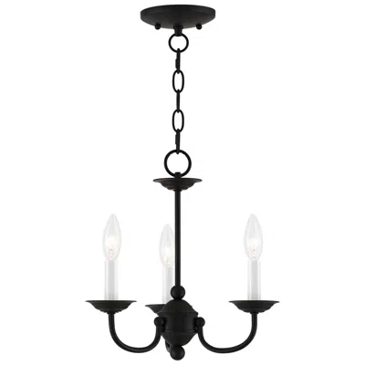 Livex Lighting Home Basics 14-in 3-light Black Candle Chandelier