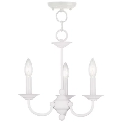 Livex Lighting Home Basics 14-in 3-light White Candle Chandelier