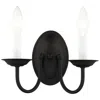 Livex Lighting Home Basics 2 Light Black Arm Wall Sconce In Black