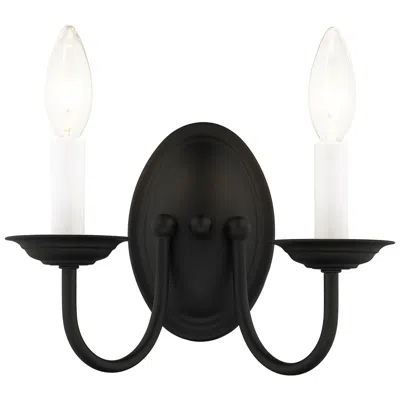 Livex Lighting Home Basics 2 Light Black Arm Wall Sconce