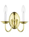 Livex Lighting Home Basics 2-light Polished Brass Wall Sconce
