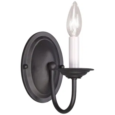 Livex Lighting Home Basics 7" High Black Candle Style Wall Sconce