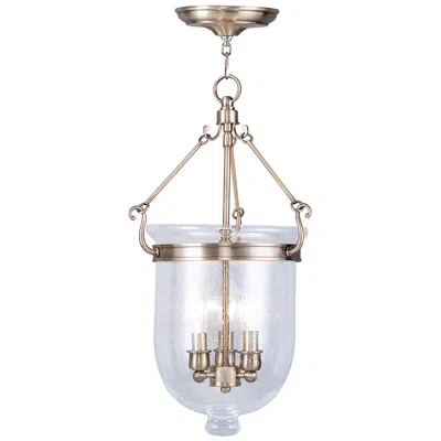 Livex Lighting Jefferson 10" Wide Antique Brass 3-light Mini Pendant