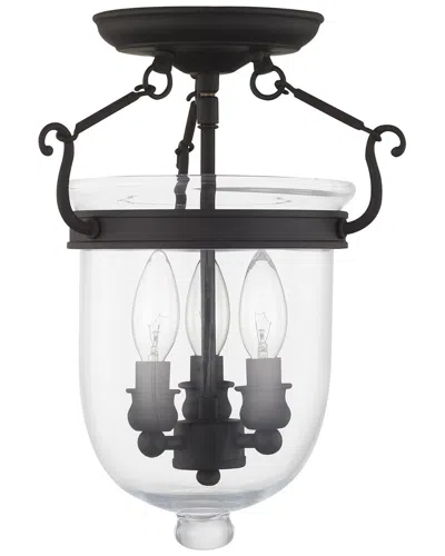 Livex Lighting Jefferson 3-light Black Ceiling Mount