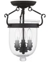 Livex Lighting Jefferson 3-light Black Ceiling Mount