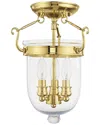 Livex Lighting Jefferson 3-light Polished Brass Ceiling Mount