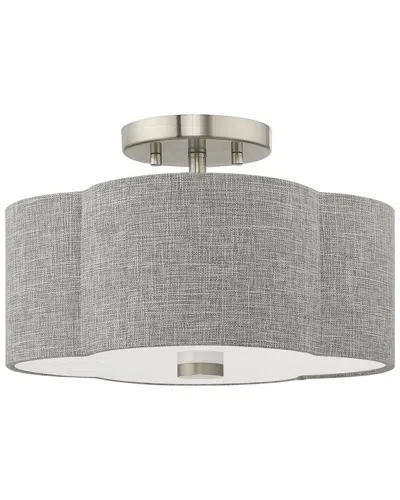 Livex Lighting Kalmar 2 Light Brushed Nickel Ceiling Mount In Gray
