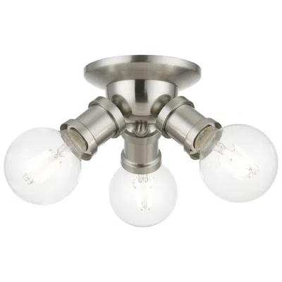 Livex Lighting Lansdale 7" Wide Brushed Nickel 3-light Ceiling Light
