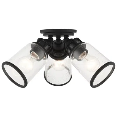 Livex Lighting Lawrenceville 3 Light Black Flush Mount