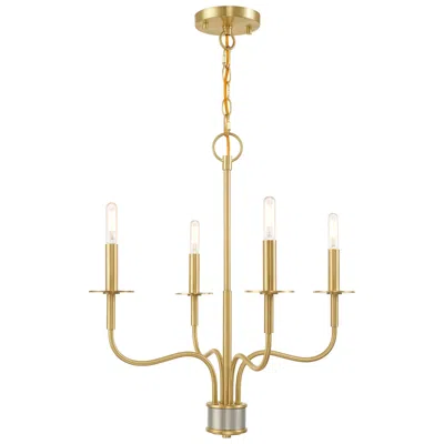 Livex Lighting Lisbon 22" Satin Brass 4-light Traditional Chandelier