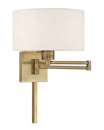 Livex Lighting Livex 1 Lt Antique Brass Swing Arm Wall Lamp In Gold