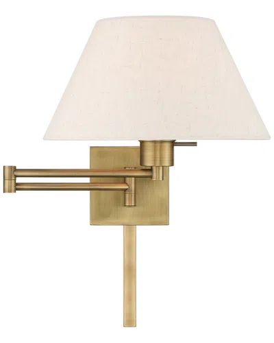 Livex Lighting Livex 1 Lt Antique Brass Swing Arm Wall Lamp In Gold