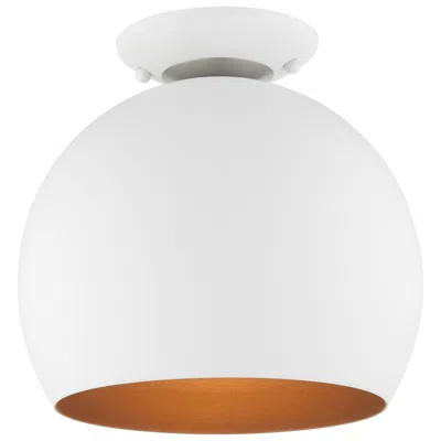 Livex Lighting Livex 10" Wide White Dome Modern Semi-flush Mount Ceiling Light
