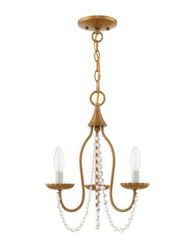 Livex Lighting Livex Alessia 3 Light Antique Gold Leaf Mini Chandelier