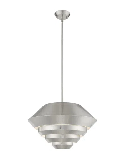 Livex Lighting Livex Amsterdam 1 Lt Brushed Nickel Mini Pendant In Gray