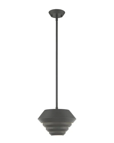 Livex Lighting Livex Amsterdam 1 Lt Scandinavian Gray Mini Pendant In Black