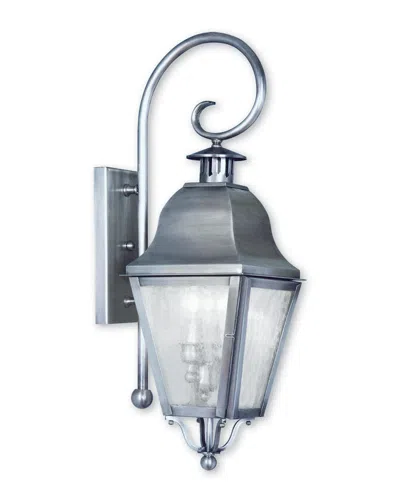 Livex Lighting Livex Amwell 2-light Vpw Outdoor Wall Lantern In Gray