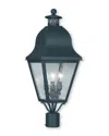 Livex Lighting Livex Amwell 3-light Black Outdoor Post Lantern