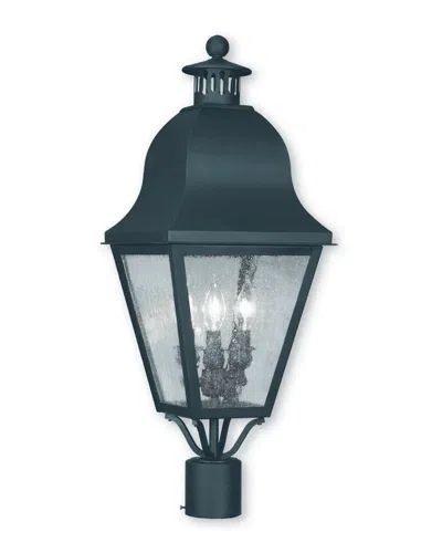 Livex Lighting Livex Amwell 3-light Black Outdoor Post Lantern