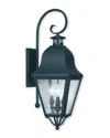 Livex Lighting Livex Amwell 3-light Black Outdoor Wall Lantern In Gray