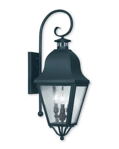 Livex Lighting Livex Amwell 3-light Black Outdoor Wall Lantern In Gray