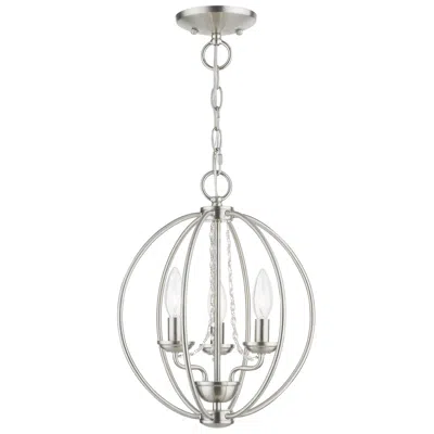Livex Lighting Livex Arabella 12" Wide 3-light Brushed Nickel Globe Mini Chandelier